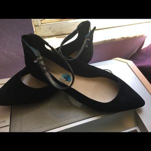 Black strap flats
